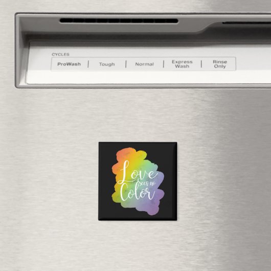 Liefde ziet geen kleuren citaat regenboog zwart magneet (Insitu (Vaatwasser))