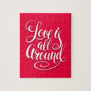 Liefde zit allemaal rond het script dat roze laat legpuzzel