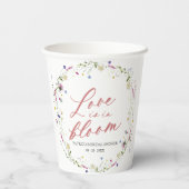 Liefde zit in bloei Vrijgezellenfeest Wildflower Papieren Bekers (Achterkant)