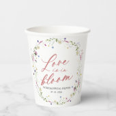 Liefde zit in bloei Vrijgezellenfeest Wildflower Papieren Bekers (Voorkant)