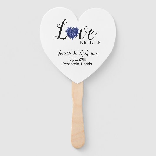 Liefde zit in de Air Blue Heart Program Fan Handwaaier (Voorkant)
