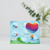 Liefde zit in de lucht briefkaart (Staand voorkant)