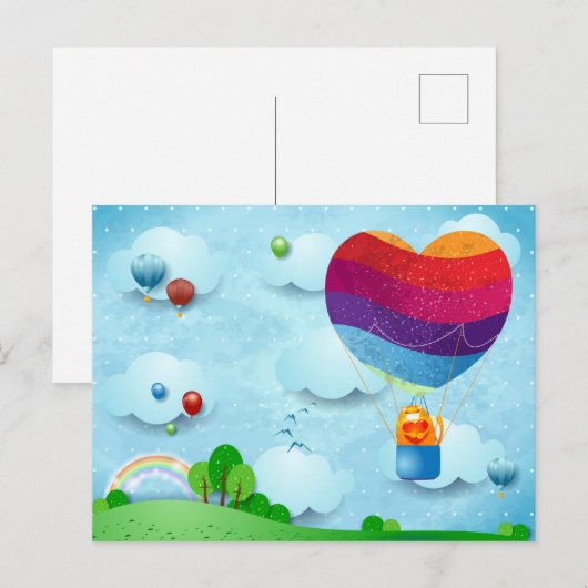 Liefde zit in de lucht briefkaart (Voorkant / Achterkant)