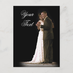 Liefde zit in de lucht, het eerste paar dansen briefkaart