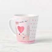 "Liefde zit in de lucht!" Jubileum met versiering Latte Mok (Linkerhoek)