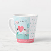 "Liefde zit in de lucht!" Jubileum met versiering Latte Mok (Linkerhoek)