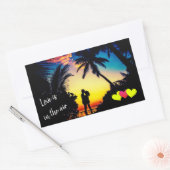 Liefde zit in de lucht rechthoekige sticker (Envelop)