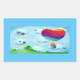 Liefde zit in de lucht rechthoekige sticker