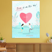 "Liefde zit in de lucht!" Vernoemd paar Modern Canvas Afdruk (Insitu (Woonkamer))