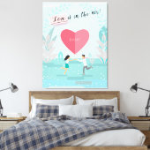 "Liefde zit in de lucht!" Vernoemd paar Modern Canvas Afdruk (Insitu (Slaapkamer))