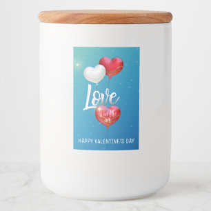 Liefde zit in de luchtballonnen - voedsellabel voedselcontainer etiket