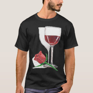 Liefde zit in de luchtwijnglas en de Roos handleid T-shirt