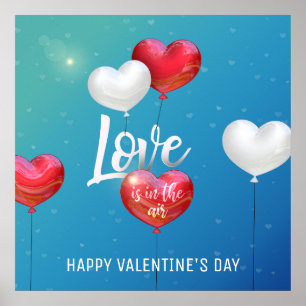 Liefde zit in de Valentijn van de luchtballonnen P Poster