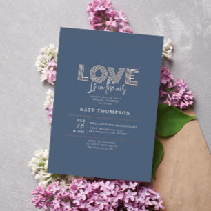 Liefde zit in de Valentijnsdag Vrijgezellenfeest F Folie Uitnodiging