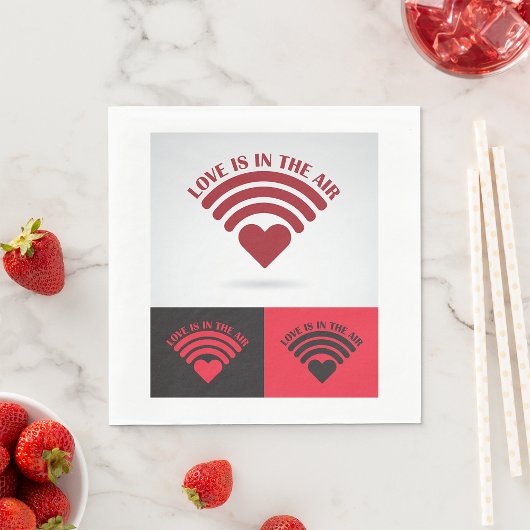 Liefde zit in het draadloze vliegtuig servet