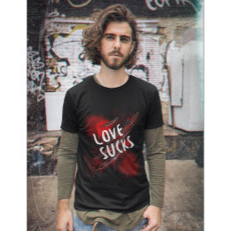 Liefde zuigt, anti Valentijnsdag stijl gothic T-shirt
