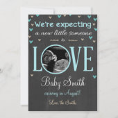 Liefde Zwangerschap Aankondiging Ultrasound Blue B (Voorkant)