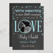 Liefde Zwangerschap Aankondiging Ultrasound Blue B (Voorkant / Achterkant)