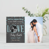 Liefde Zwangerschap Aankondiging Ultrasound Blue B (Staand voorkant)