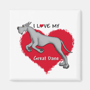 Liefde Zwart Great dane Magneet