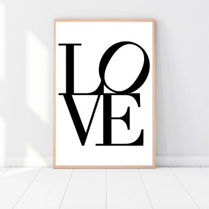 LIEFDE, Zwart-wit, Modern Chic Glam Artwork Poster