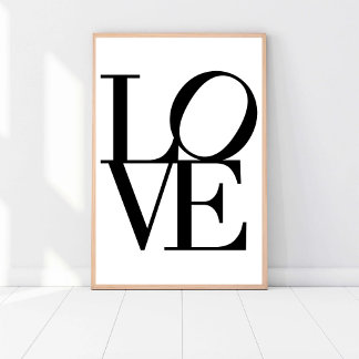 LIEFDE, Zwart-wit, Modern Chic Glam Artwork Poster