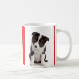 Liefde zwarte en witte rand Collie Puppy Dog Mok