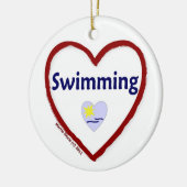 Liefde zwemmen keramisch ornament (Links)