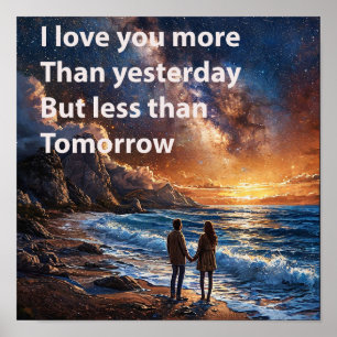 Liefdes Citaat Koppel Oceaan Romantisch Valentijn Poster