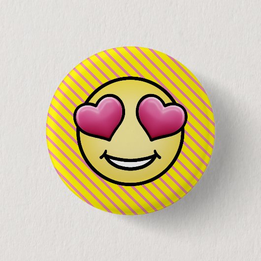 Liefdes-emoji Ronde Button 3,2 Cm (Voorkant)