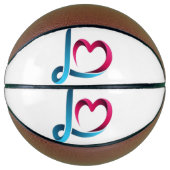 Liefdes Hart Script Basketbal - Aangepast Romantis (Voorkant)