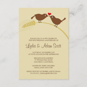 Liefdes vogels 3.5" x 5" Huwelijksjubileum Kaart