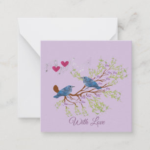 Liefdes vogels notitiekaartje