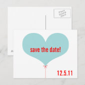 Liefdesballon Bewaar de datum Aankondigingskaart (Voorkant / Achterkant)