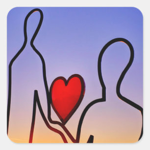 Liefdesbeeld Vierkante Sticker