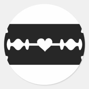 liefdesbladehart ronde sticker