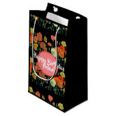 Liefdesbloemen Oranje Klaproos Bloem Geschenk Tas Klein Cadeauzakje (Voorkant Gekanteld)