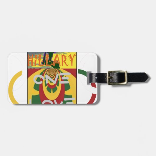 Liefdesboodschap in Rasta Colours Art Print Bagagelabel (Voorkant horizontaal)