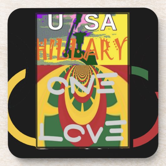 Liefdesboodschap in Rasta Colours Art Print Bier Onderzetter (Voorkant)