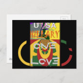 Liefdesboodschap in Rasta Colours Art Print Briefkaart (Voorkant / Achterkant)