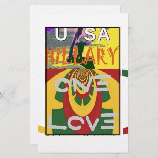 Liefdesboodschap in Rasta Colours Art Print Briefpapier (Voorkant / Achterkant)