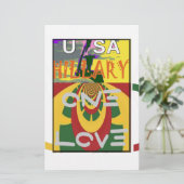 Liefdesboodschap in Rasta Colours Art Print Briefpapier (Staand voorkant)
