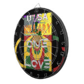 Liefdesboodschap in Rasta Colours Art Print Dartbord (Voorkant Rechts)