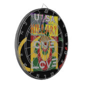 Liefdesboodschap in Rasta Colours Art Print Dartbord (Voorkant Links)