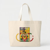 Liefdesboodschap in Rasta Colours Art Print Grote Tote Bag (Voorkant)