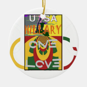 Liefdesboodschap in Rasta Colours Art Print Keramisch Ornament