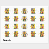Liefdesboodschap in Rasta Colours Art Print Ronde Sticker (Vel)