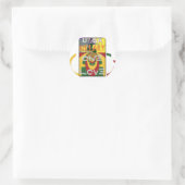 Liefdesboodschap in Rasta Colours Art Print Ronde Sticker (Tas)