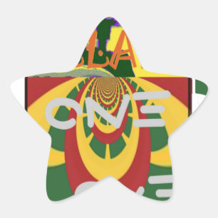 Liefdesboodschap in Rasta Colours Art Print Ster Sticker