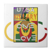 Liefdesboodschap in Rasta Colours Art Print Tegeltje (Voorkant)